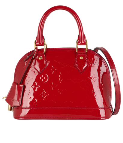 Alma BB, &pound;595, Handbags, Red, Patent Leather, Front view